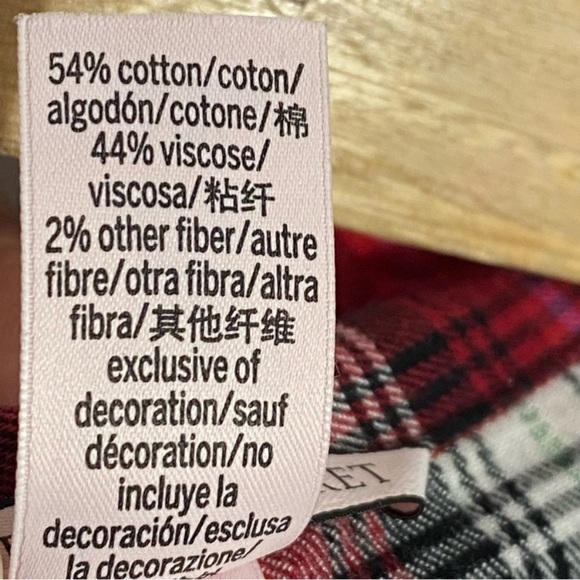 VICTORIA SECRET Flannel Romper Pajama Red Plaid - Picture 4 of 8